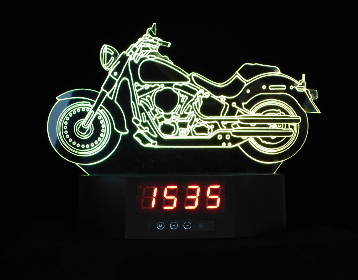 Harley-Davidson Large 3-D Optical Illusion Multicolored LED Clock/Lamp