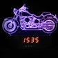 Harley-Davidson Large 3-D Optical Illusion Multicolored LED Clock/Lamp