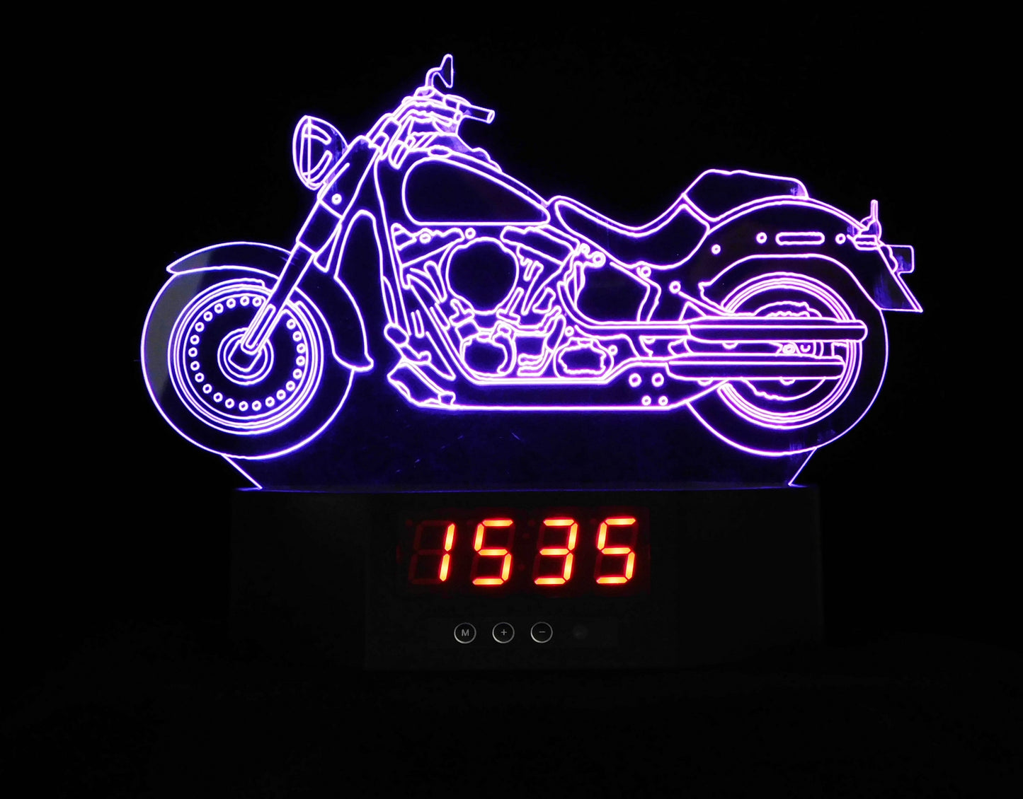 Harley-Davidson Large 3-D Optical Illusion Multicolored LED Clock/Lamp