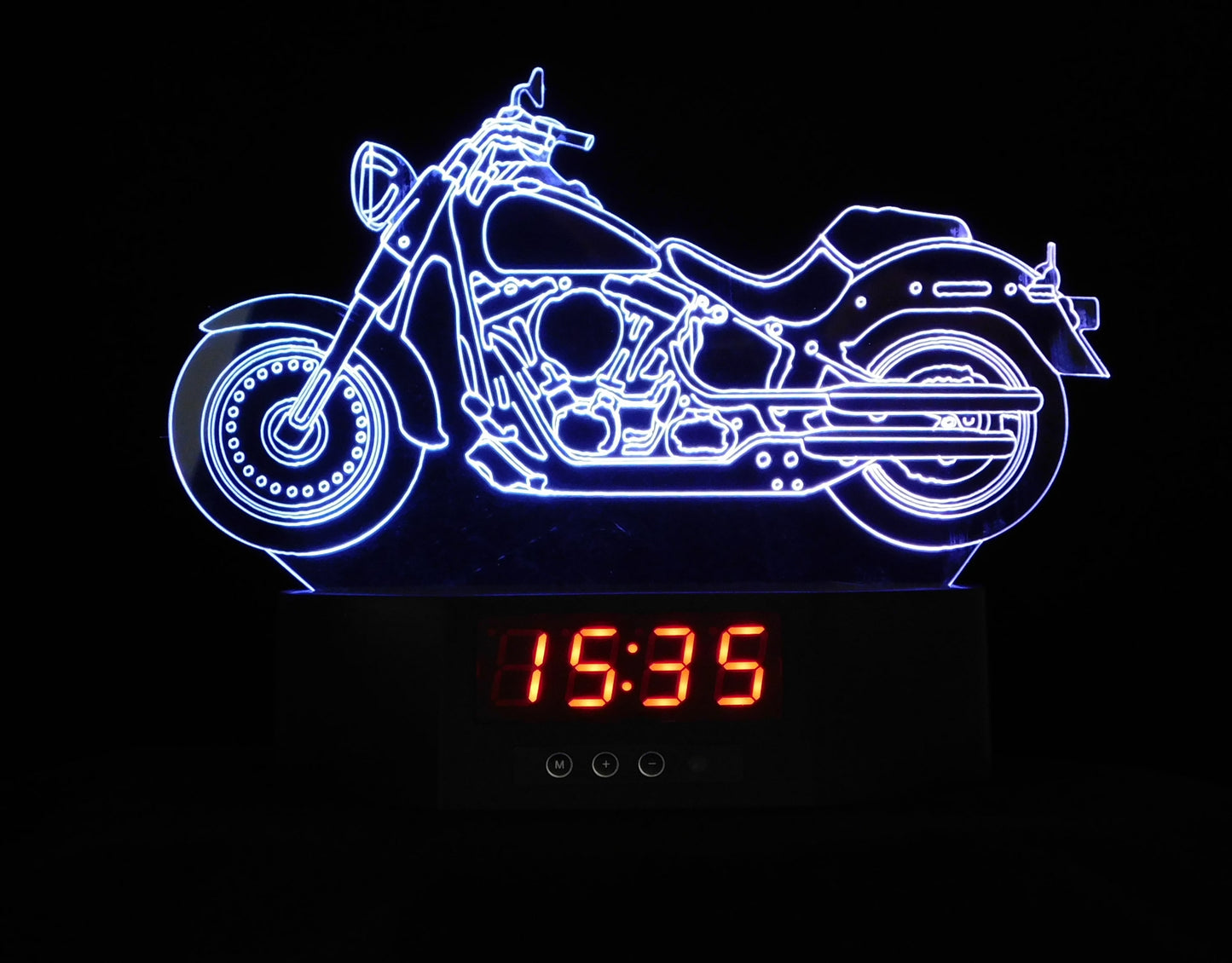 Harley-Davidson Large 3-D Optical Illusion Multicolored LED Clock/Lamp