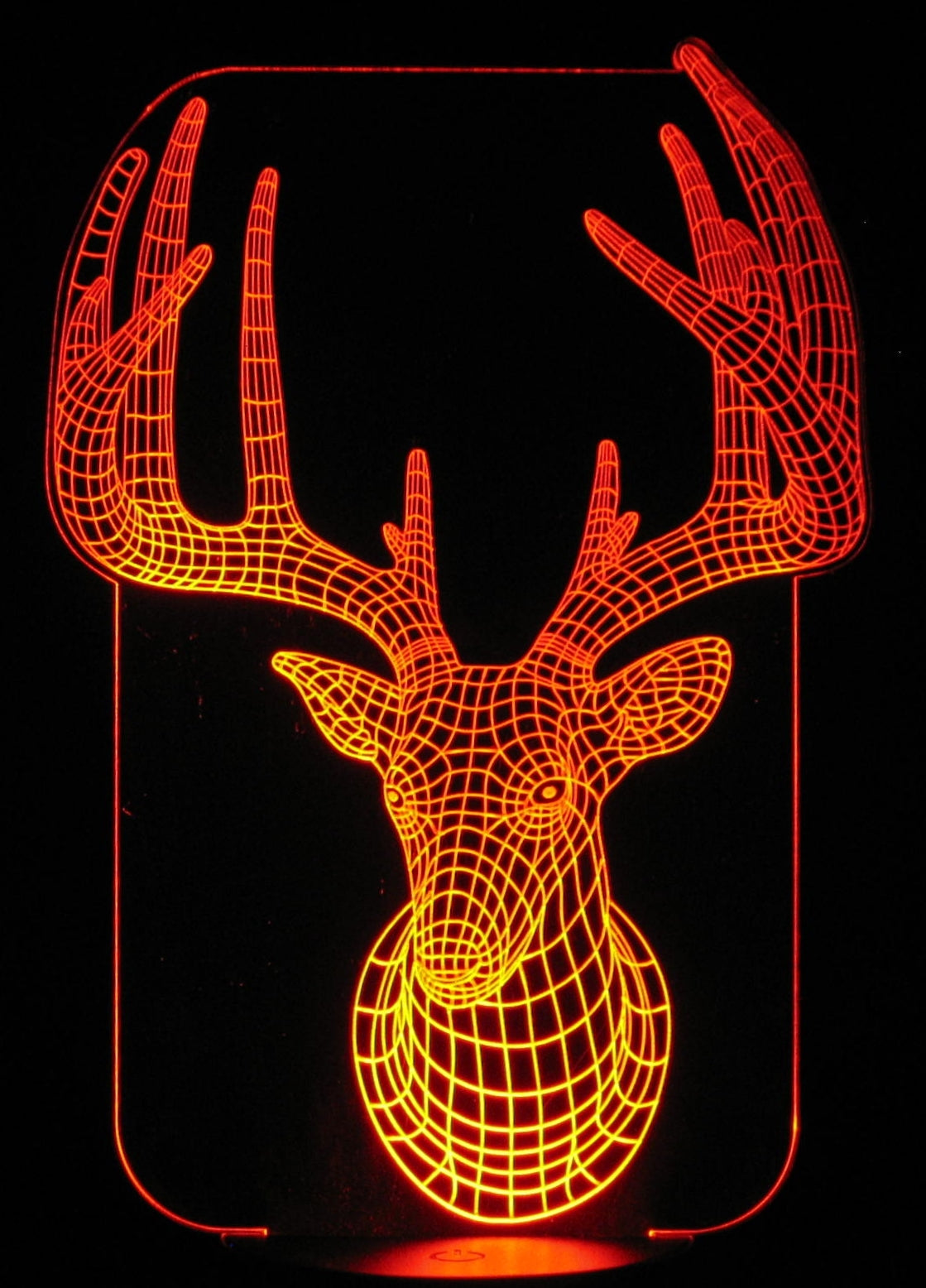 Deer Head Trophy 3-D Optical Illusion Multicolored Light