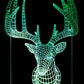 Deer Head Trophy 3-D Optical Illusion Multicolored Light