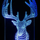 Deer Head Trophy 3-D Optical Illusion Multicolored Light