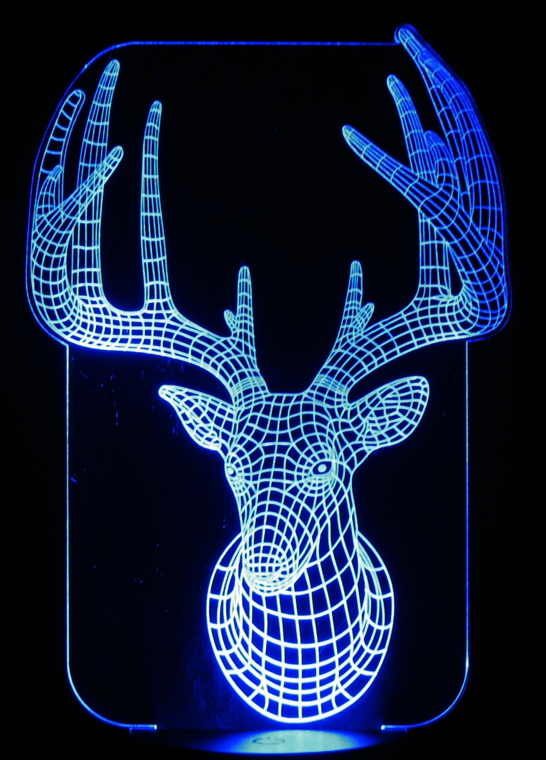 Deer Head Trophy 3-D Optical Illusion Multicolored Light