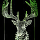 Deer Head Trophy 3-D Optical Illusion Multicolored Light