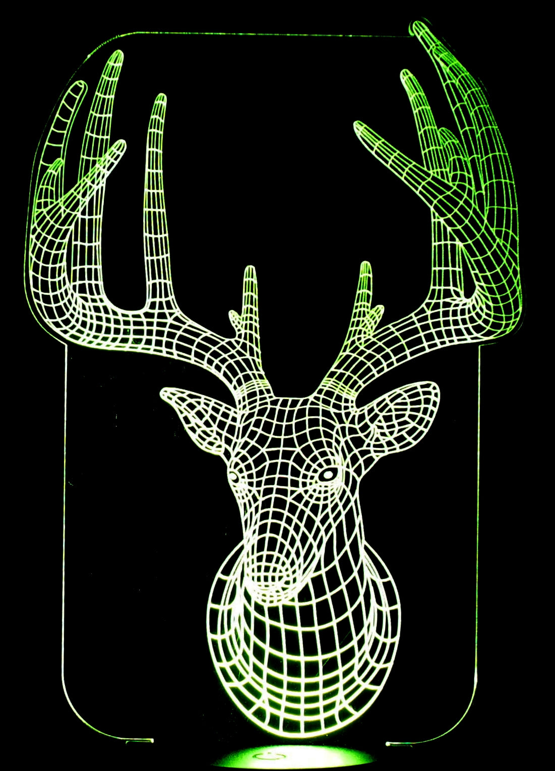 Deer Head Trophy 3-D Optical Illusion Multicolored Light