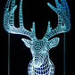Deer Head Trophy 3-D Optical Illusion Multicolored Light