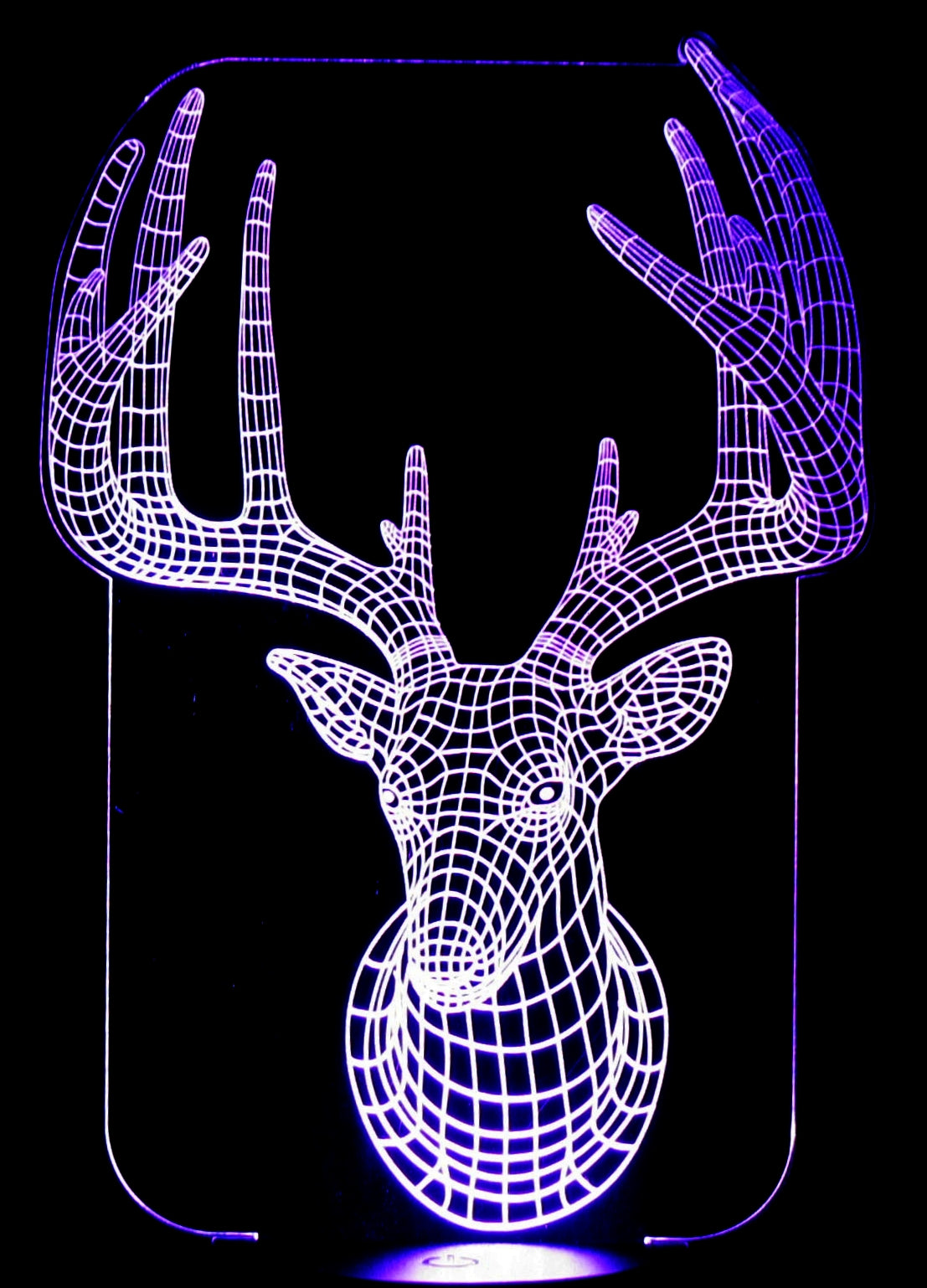 Deer Head Trophy 3-D Optical Illusion Multicolored Light