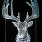 Deer Head Trophy 3-D Optical Illusion Multicolored Light