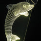 Dolphin with Ring or Ball 3-D Optical Illusion Multicolored Light