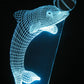 Dolphin with Ring or Ball 3-D Optical Illusion Multicolored Light