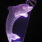 Dolphin with Ring or Ball 3-D Optical Illusion Multicolored Light