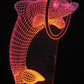 Dolphin with Ring or Ball 3-D Optical Illusion Multicolored Light