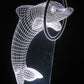 Dolphin with Ring or Ball 3-D Optical Illusion Multicolored Light