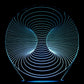 Double Hole 3-D Optical Illusion Multicolored Light