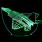 F-22 Raptor Fighter Jet 3-D Optical Illusion Multicolored LED Lamp