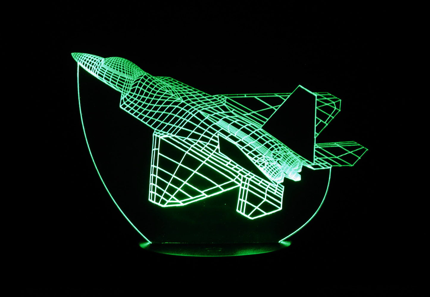 F-22 Raptor Fighter Jet 3-D Optical Illusion Multicolored LED Lamp