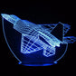 F-22 Raptor Fighter Jet 3-D Optical Illusion Multicolored LED Lamp