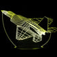 F-22 Raptor Fighter Jet 3-D Optical Illusion Multicolored LED Lamp
