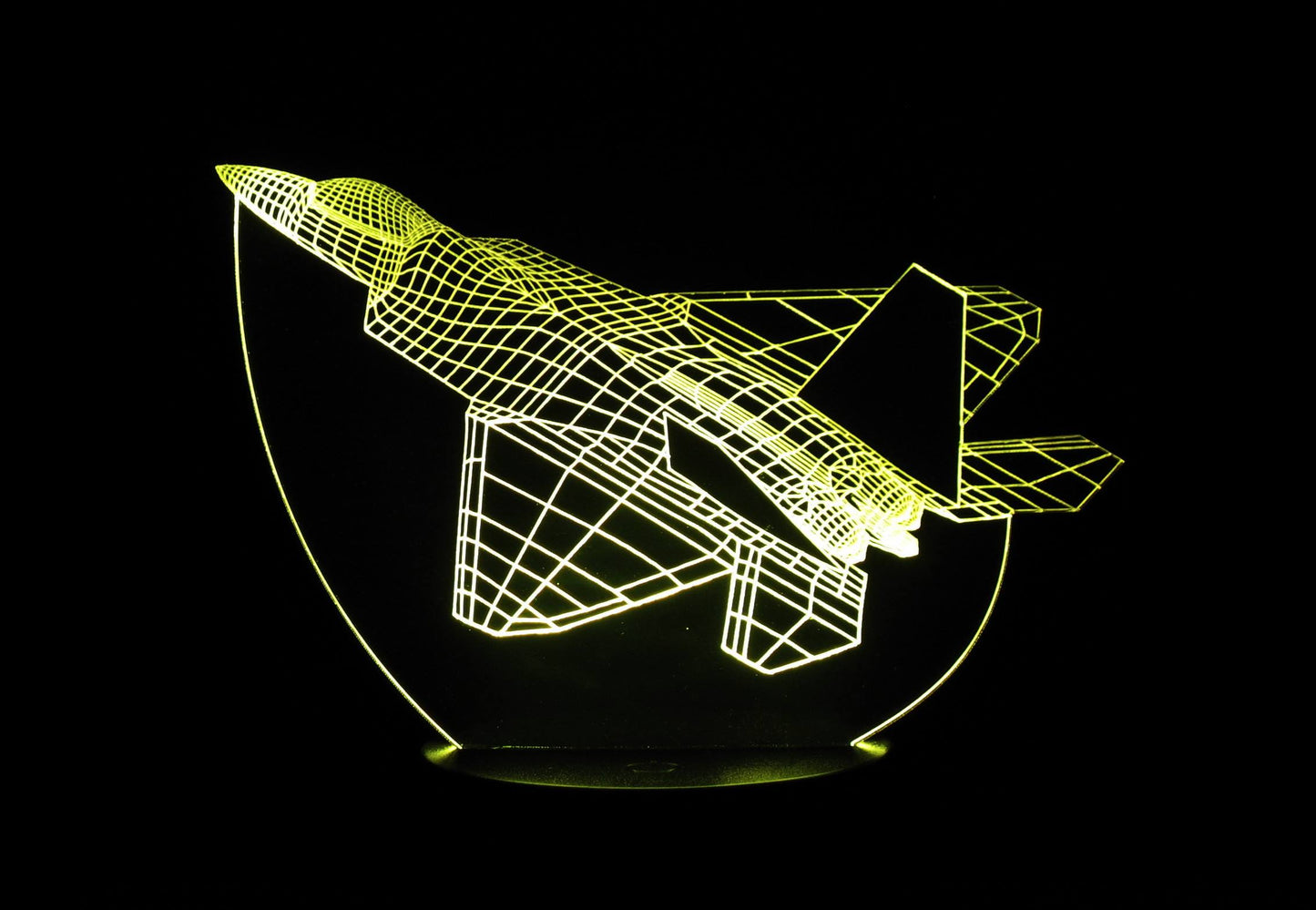 F-22 Raptor Fighter Jet 3-D Optical Illusion Multicolored LED Lamp