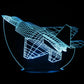 F-22 Raptor Fighter Jet 3-D Optical Illusion Multicolored LED Lamp