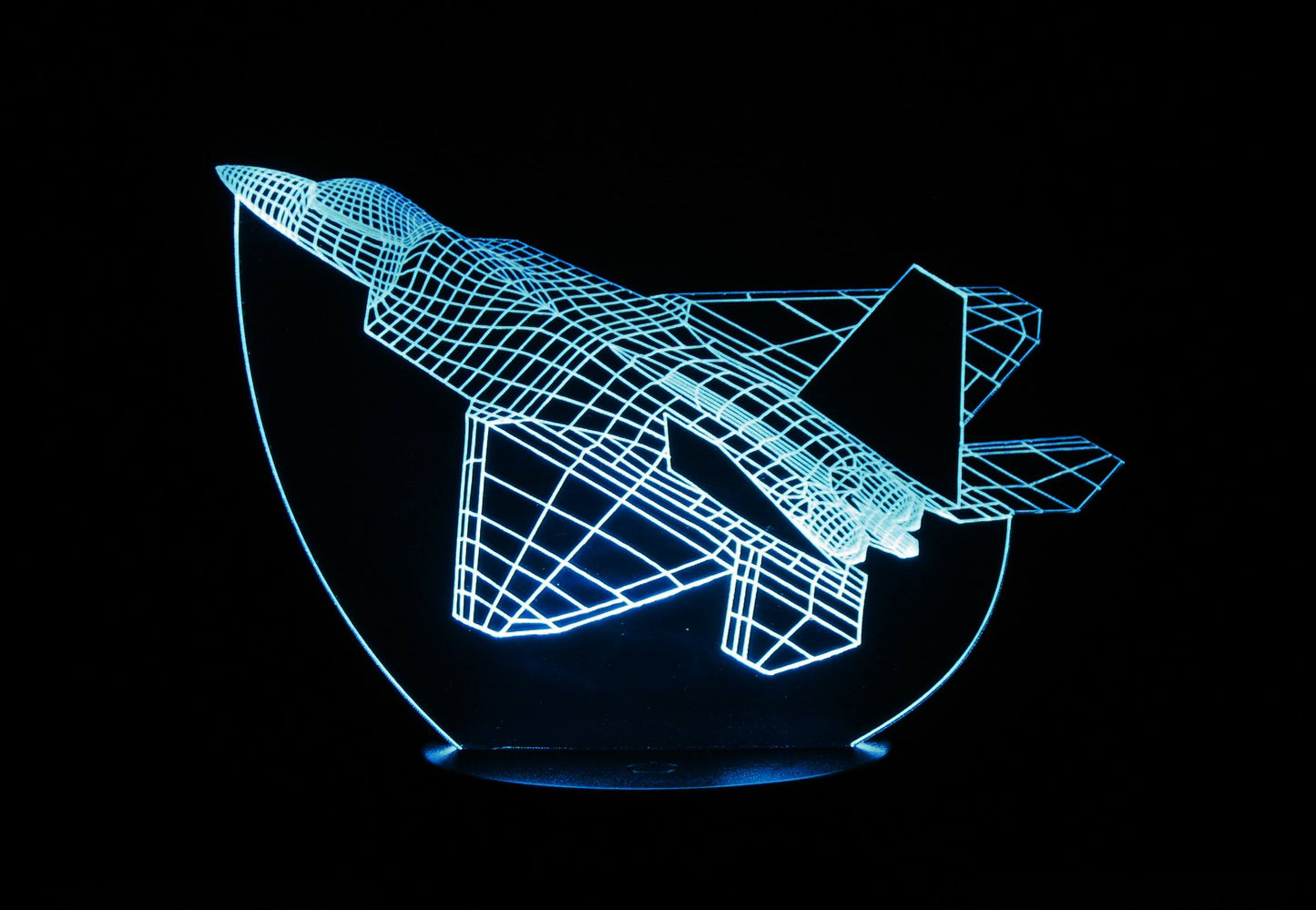 F-22 Raptor Fighter Jet 3-D Optical Illusion Multicolored LED Lamp