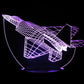 F-22 Raptor Fighter Jet 3-D Optical Illusion Multicolored LED Lamp