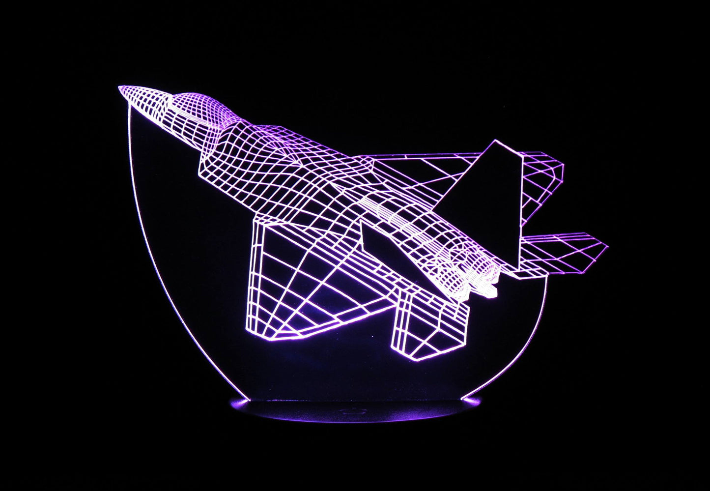 F-22 Raptor Fighter Jet 3-D Optical Illusion Multicolored LED Lamp
