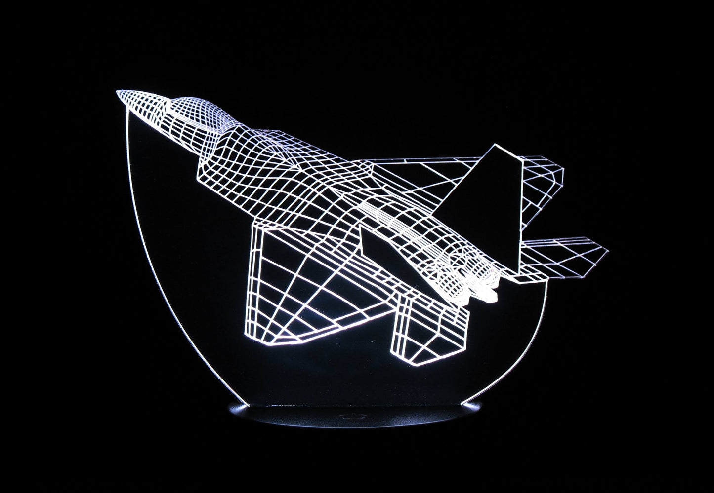 F-22 Raptor Fighter Jet 3-D Optical Illusion Multicolored LED Lamp