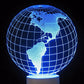 Globe North America 3-D Optical Illusion Multicolored Light