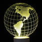 Globe North America 3-D Optical Illusion Multicolored Light