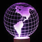 Globe North America 3-D Optical Illusion Multicolored Light