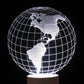 Globe North America 3-D Optical Illusion Multicolored Light