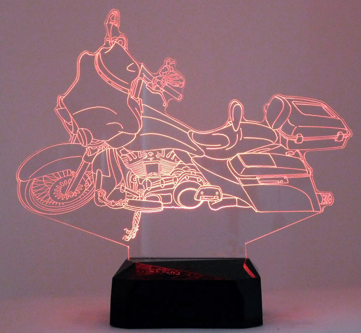 H-D Screaming Eagle 3-D Optical Illusion Multicolored LED Clock/Lamp