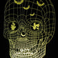 Halloween Image 3-D Optical Illusion Laser Cut with Multicolored LED Light