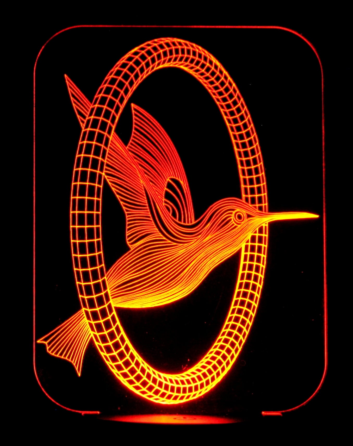 Hummingbird  3-D Optical Illusion Multicolored Light