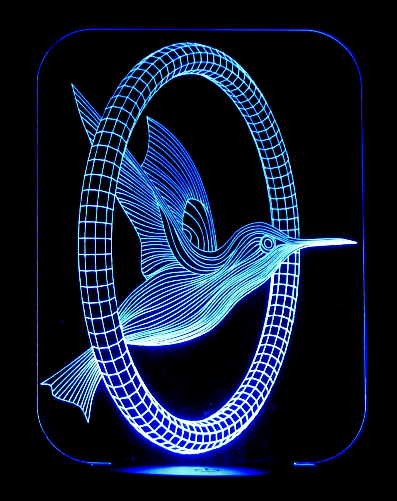 Hummingbird  3-D Optical Illusion Multicolored Light