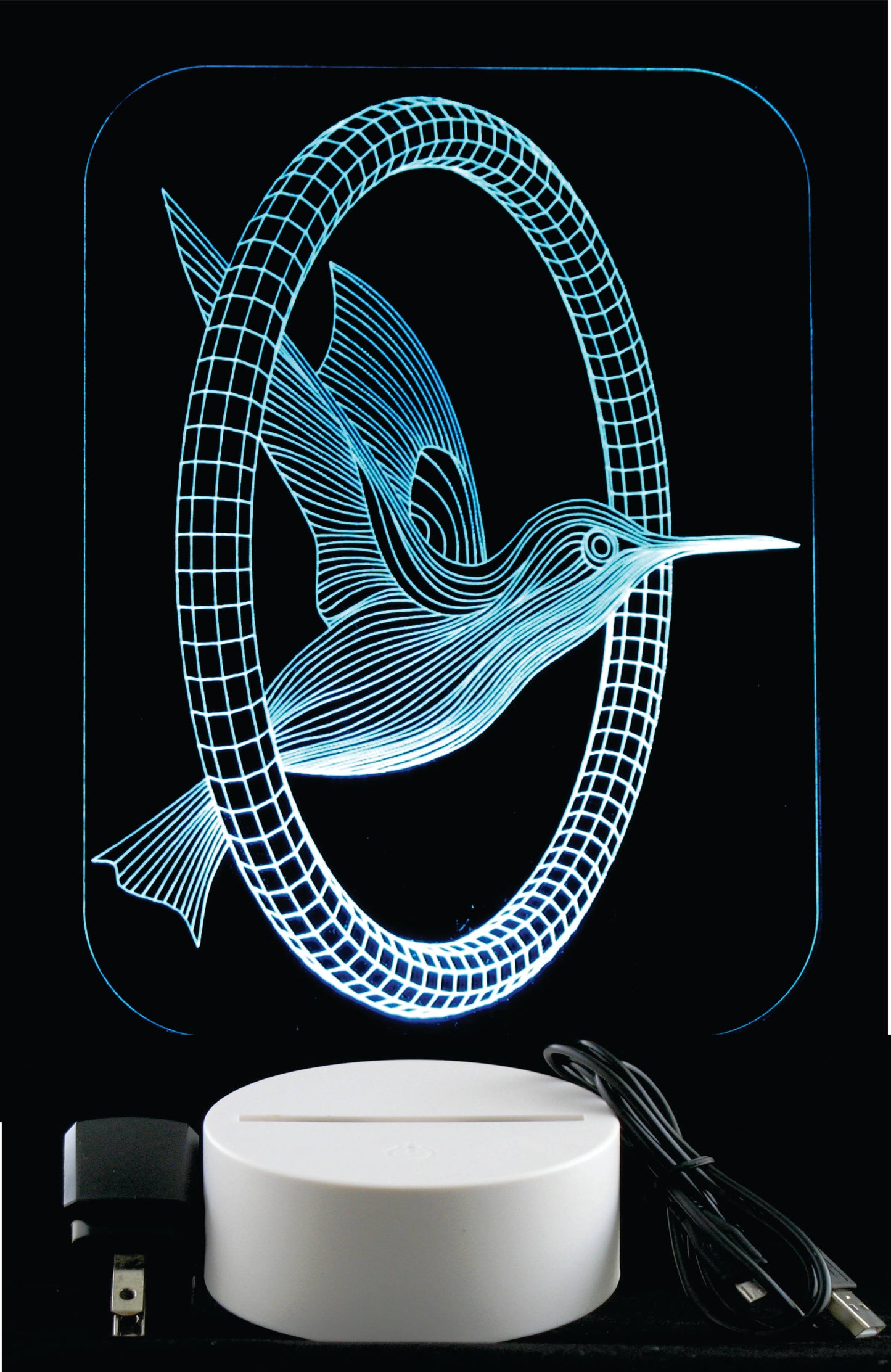 Hummingbird  3-D Optical Illusion Multicolored Light