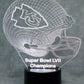 Kansas City Chiefs Football Helmet 3-D Optical Illusion Multicolored LED Lamp
