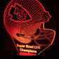 Kansas City Chiefs Football Helmet 3-D Optical Illusion Multicolored LED Lamp