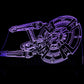 Starship Enterprise Large Rectangle 3-D Optical Illusion LED
