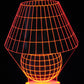 Table Lamp Artwork 3-D Optical Illusion Multicolored Lamp