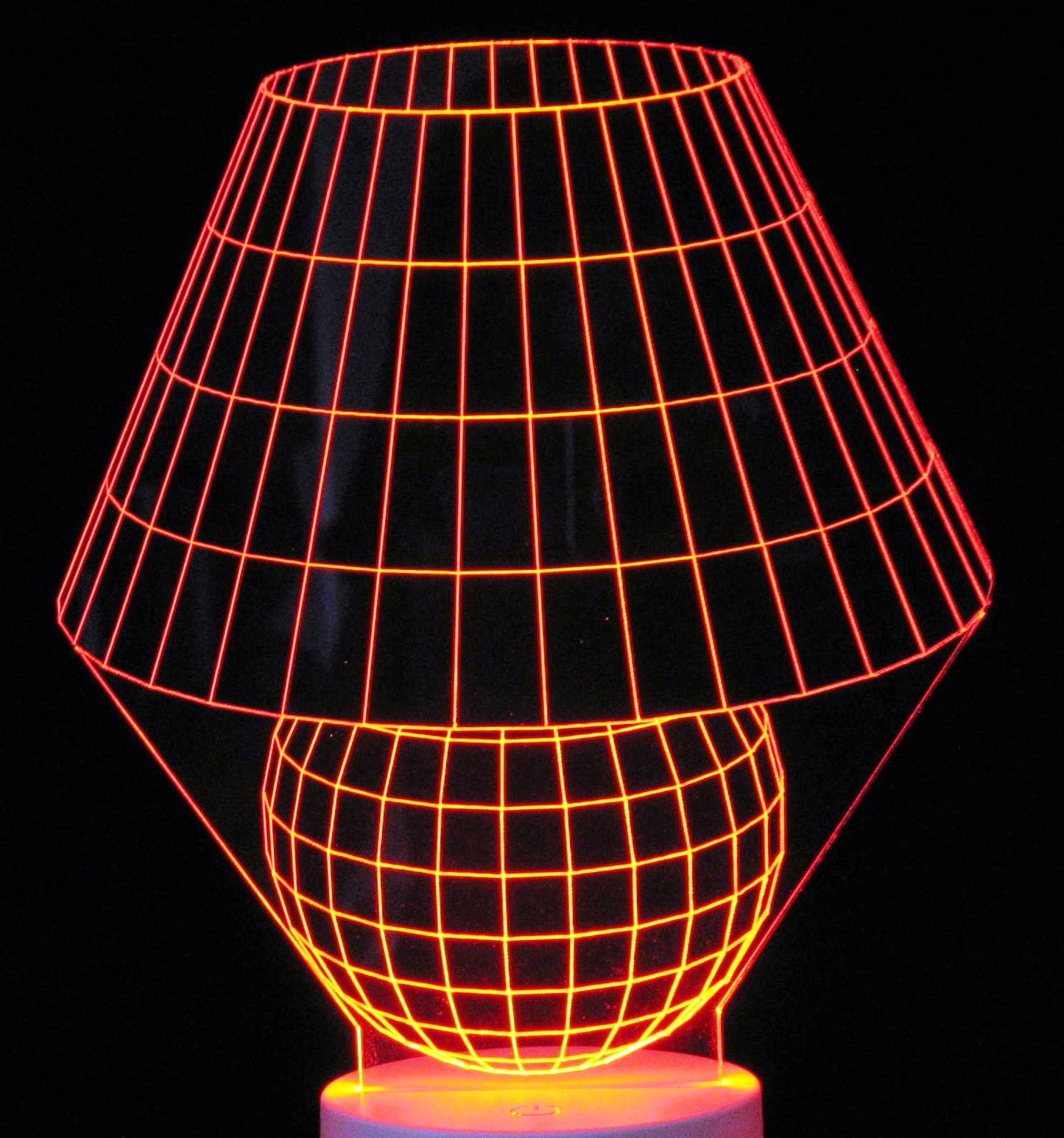 Table Lamp Artwork 3-D Optical Illusion Multicolored Lamp