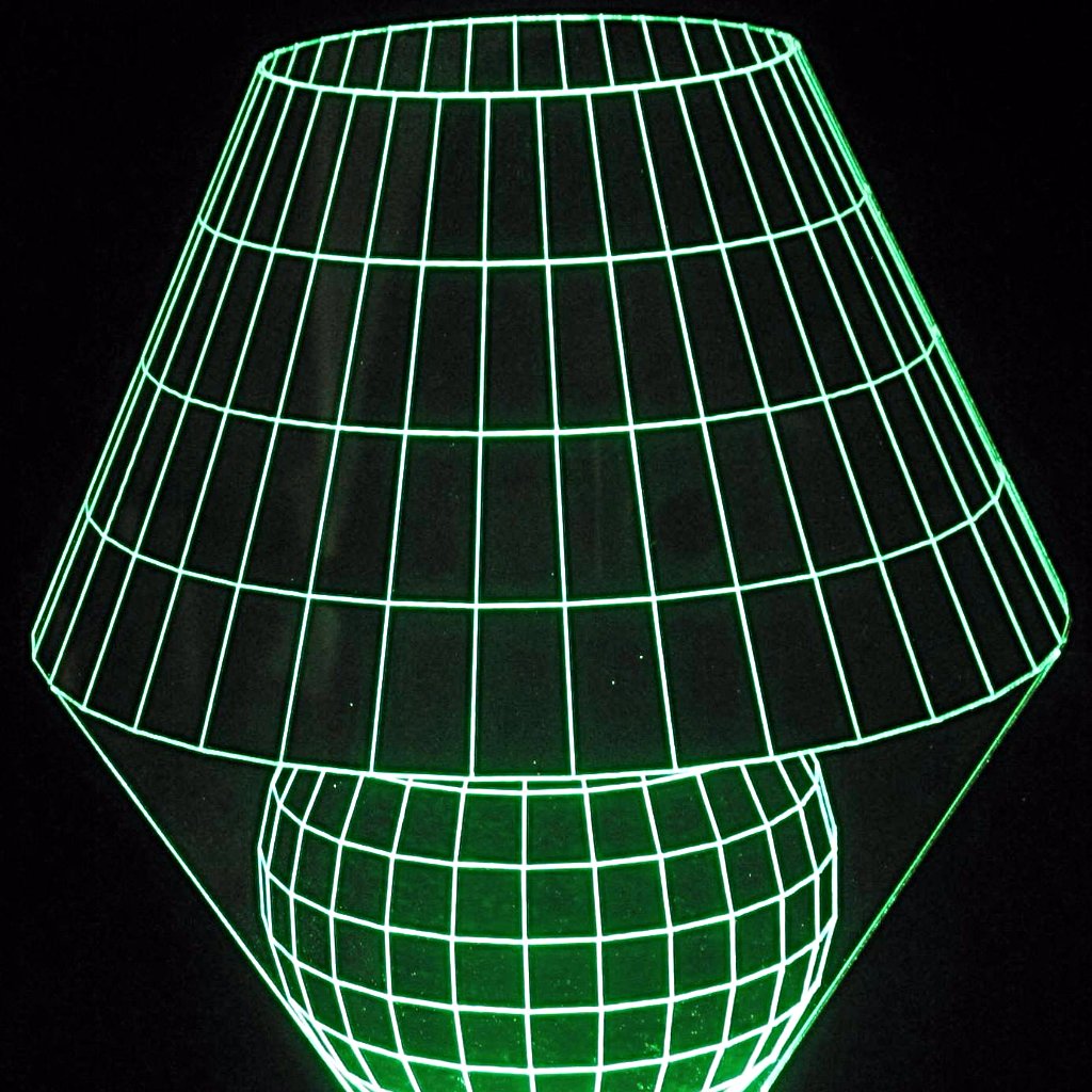 Table Lamp Artwork 3-D Optical Illusion Multicolored Lamp