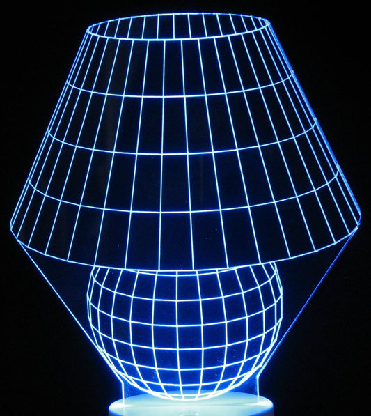 Table Lamp Artwork 3-D Optical Illusion Multicolored Lamp