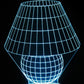 Table Lamp Artwork 3-D Optical Illusion Multicolored Lamp