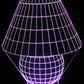 Table Lamp Artwork 3-D Optical Illusion Multicolored Lamp