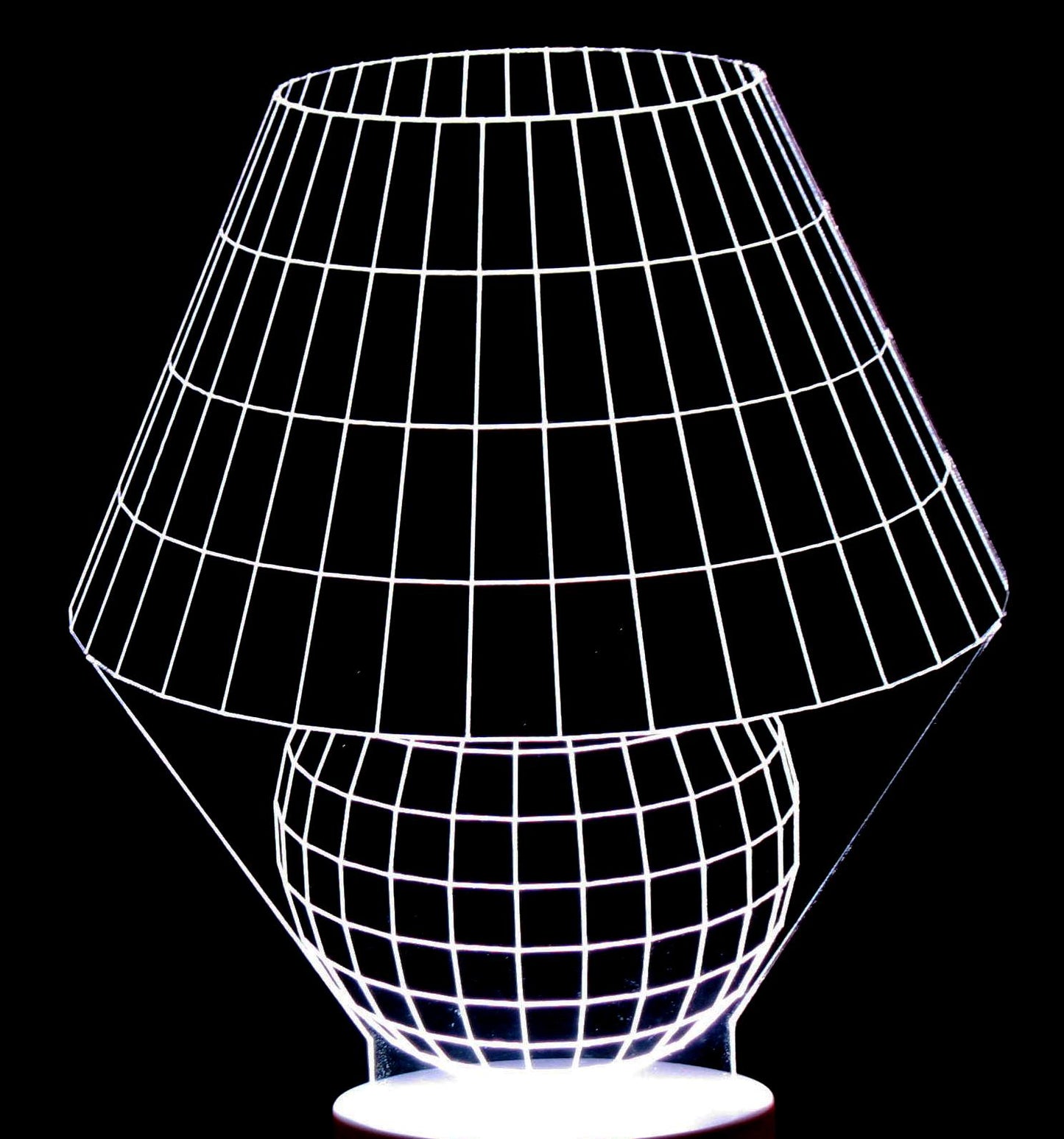 Table Lamp Artwork 3-D Optical Illusion Multicolored Lamp