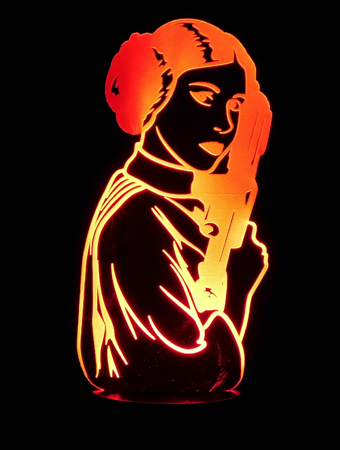 Princess Leia 3-D Optical Illusion LED Desk, Table, Night Lamp