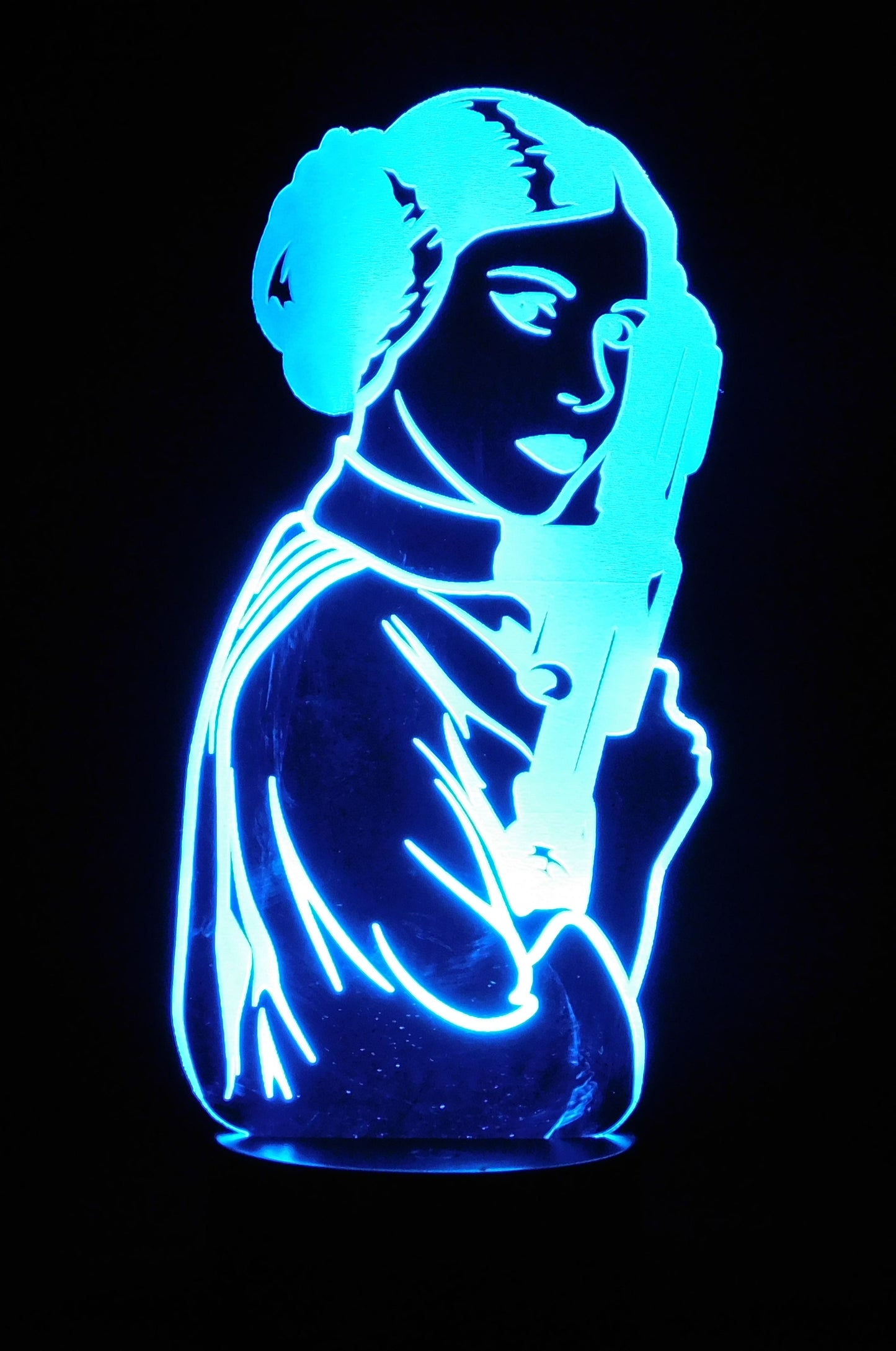 Princess Leia 3-D Optical Illusion LED Desk, Table, Night Lamp